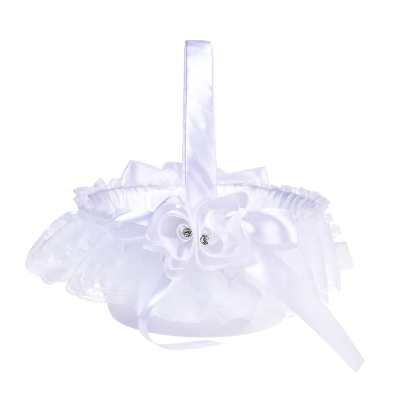 

1pcs Lace Ring Flower Wedding Basket Romantic Ring Storage Basket for Girl Wedding Party Supplies