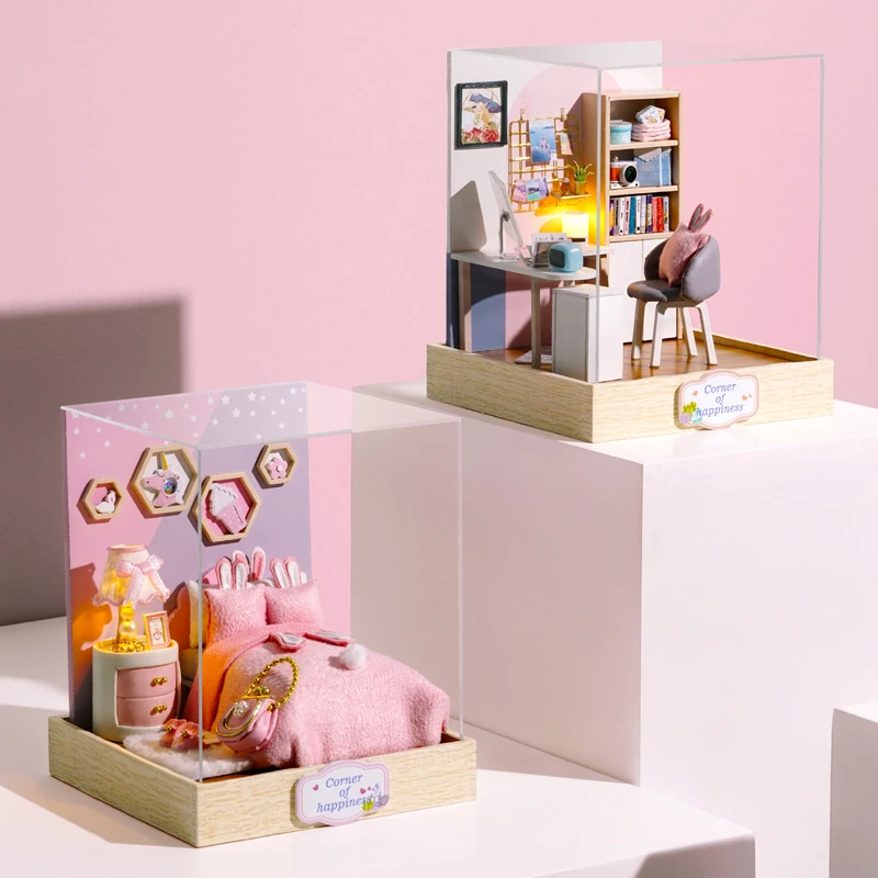 

Small house handmade mini house art house villa assembly model girl toy birthday gift