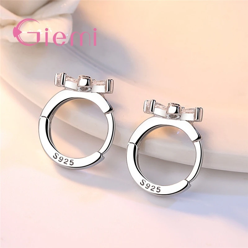 Женские серьги кольца из серебра 925 пробы с фианитом|Серьги-кольца| |