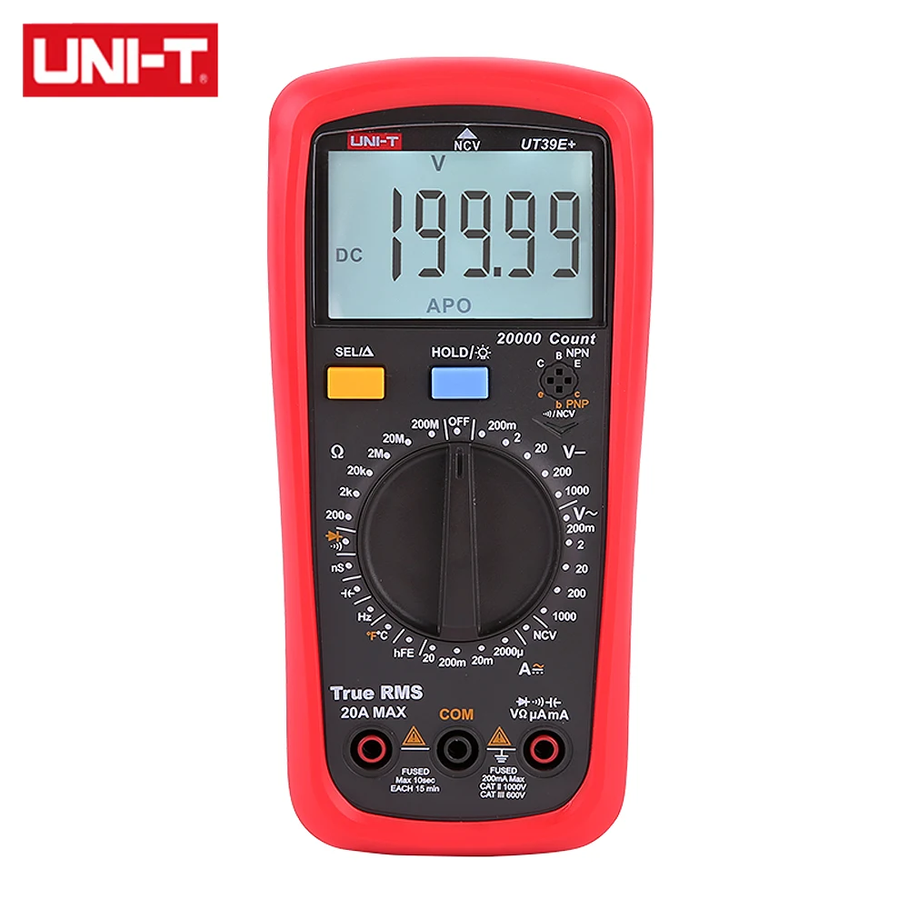

UNI-T UT39E+ Digital Multimeter Handheld Ture RMS Electricial AC DC Tester 2000Î¼F Capactitance Meausement