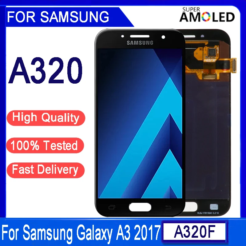 

4.7"Original AMOLED LCD Display For Samsung Galaxy A3 2017 A320 A320F LCD Display Touch Screen Digitizer Assembly Replacement