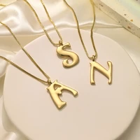 2020 fashion female daily basic jewelry mens chain a z letters alphabet pendant necklaces for women 14k gold color initials