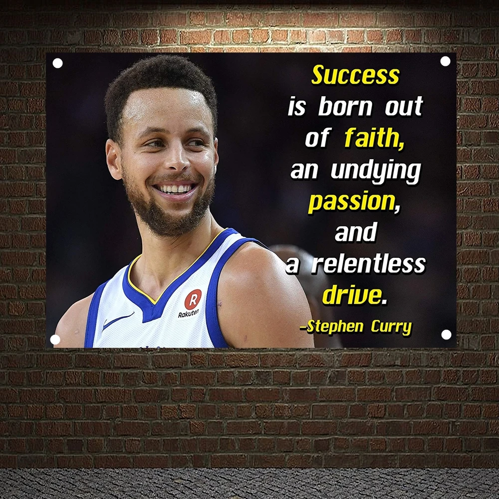 

Basketball Star Classic Quotes Motivational Workout Banners Flags Canvas Poster Wall Decor Inspirational Quote Wall Art Tapestry