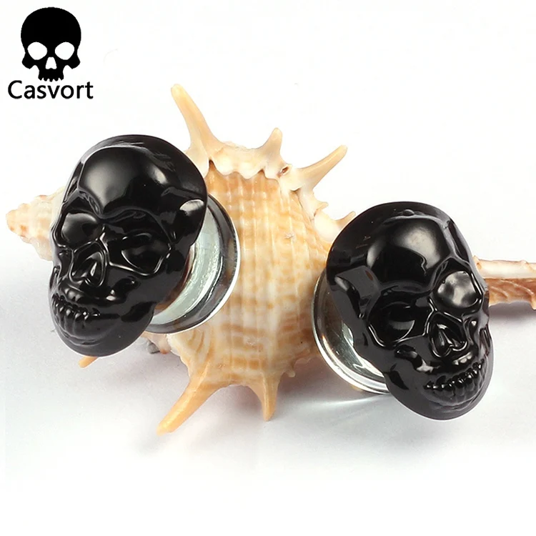 Casvort 2 шт. стеклянные украшения для пирсинга уха серьги расширители для пирсинга пробки стричеры диаметры для ушей подарок для женщин и мужчин