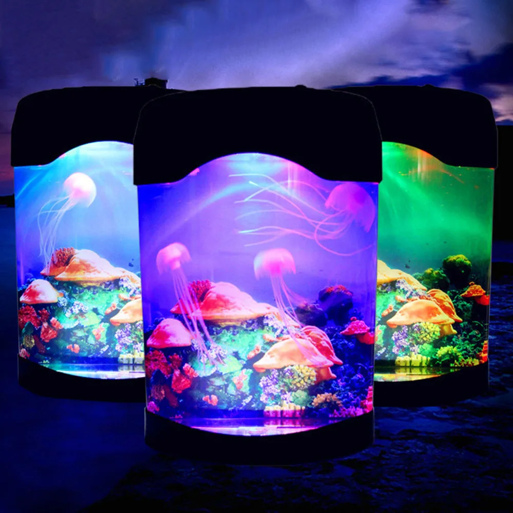 Jellyfish Tank Light Led Colorful Aquarium Night Lights Bedside Table Lamp  Children'S Lamp Decorative Lights Wholesale Price