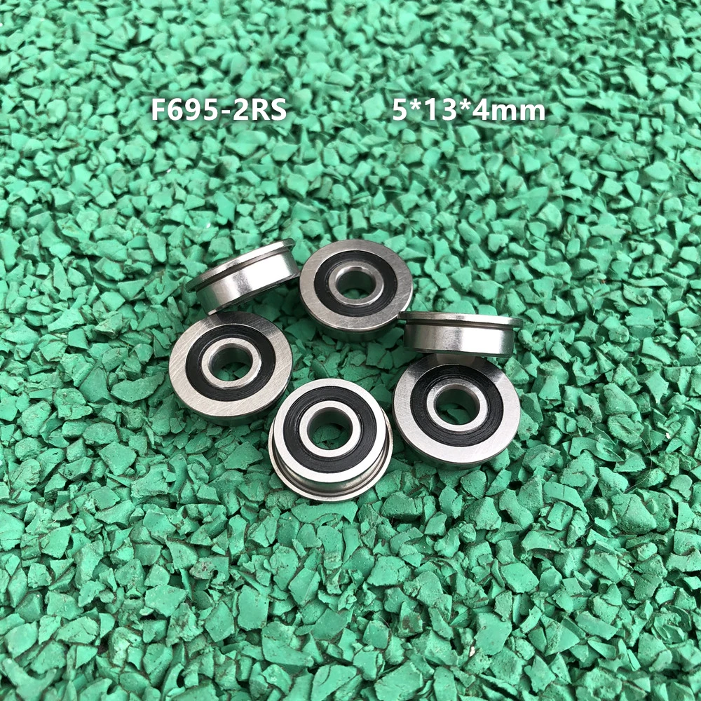 500 шт./лот F695 2RS подшипник 5*13*4 мм ABEC 7 фланцевые миниатюрные RS F695RS Шариковые