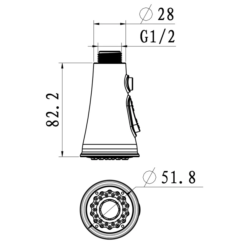

Kitchen Bathroom Tap Faucet Pull Out Shower Head Water Spray Replacement Head Sprinkler-30