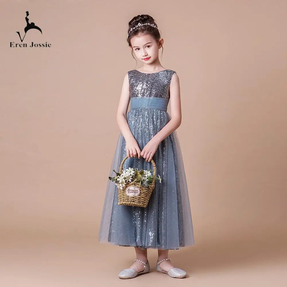 Eren Jossie/хит продаж серое платье с блестками длиной до чая маленькая королева на