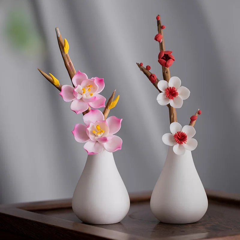 

Ceramic Handicraft Ornaments Hand-Made Plum Blossom Tea Table Ornaments Zen Home Court Living Room Ornaments