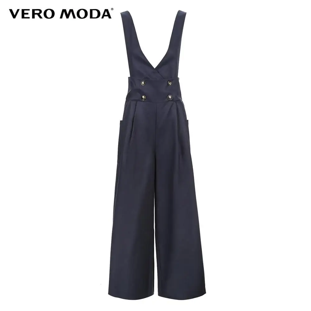 

Vero Moda Women's Double-breasted Side Pocket Wide-leg Overalls Jumpsuit | 319144507
