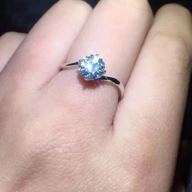 Поставка 925 пробы Серебряное покрытое белым золотом инкрустированное подлинное