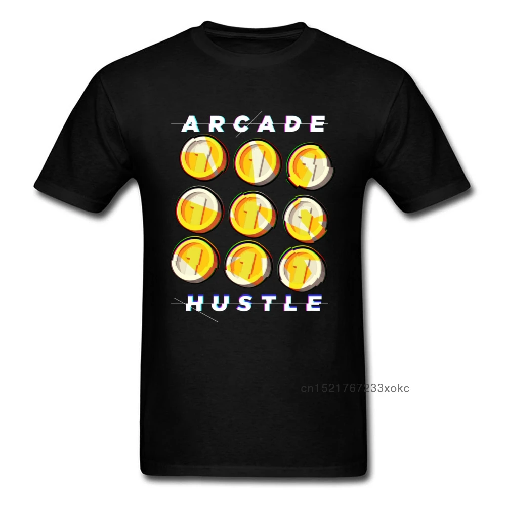 Приталенная футболка с дизайном аркадной суеты хлопковые мужские Топы И
