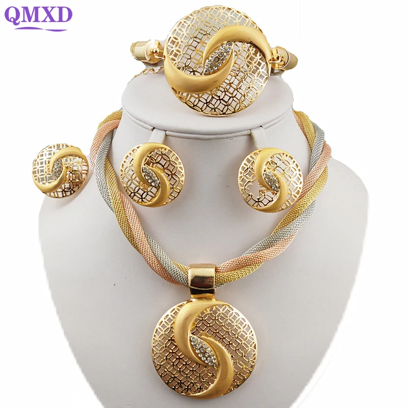 Fine Jewelry Sets African Gold Color Jewelry sets Wedding Jewelry set Women Necklace African Costume Jewelry set For Women Gift