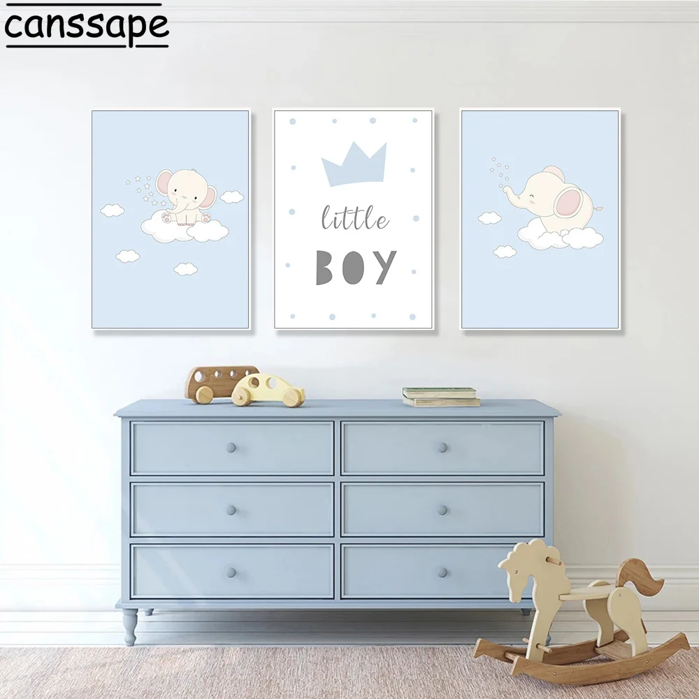 Настенная картина со слоном на холсте для детской Художественная печать постер с