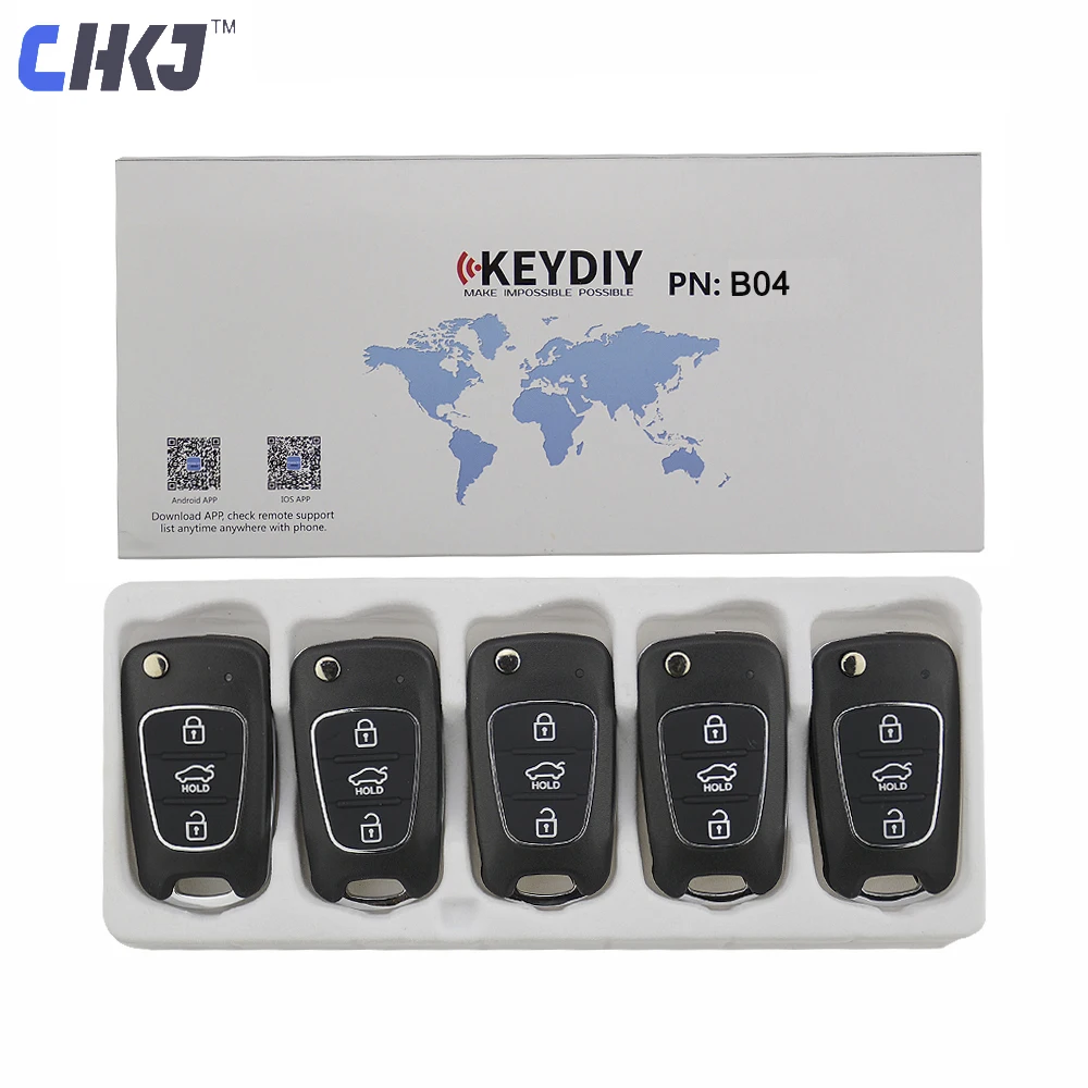 

CHKJ 5pcs/lot B04 KD Key Remote Control Auto Car Keys B Series 3 Button for KD900/KD900+/URG200 KD MINI Key Programmer
