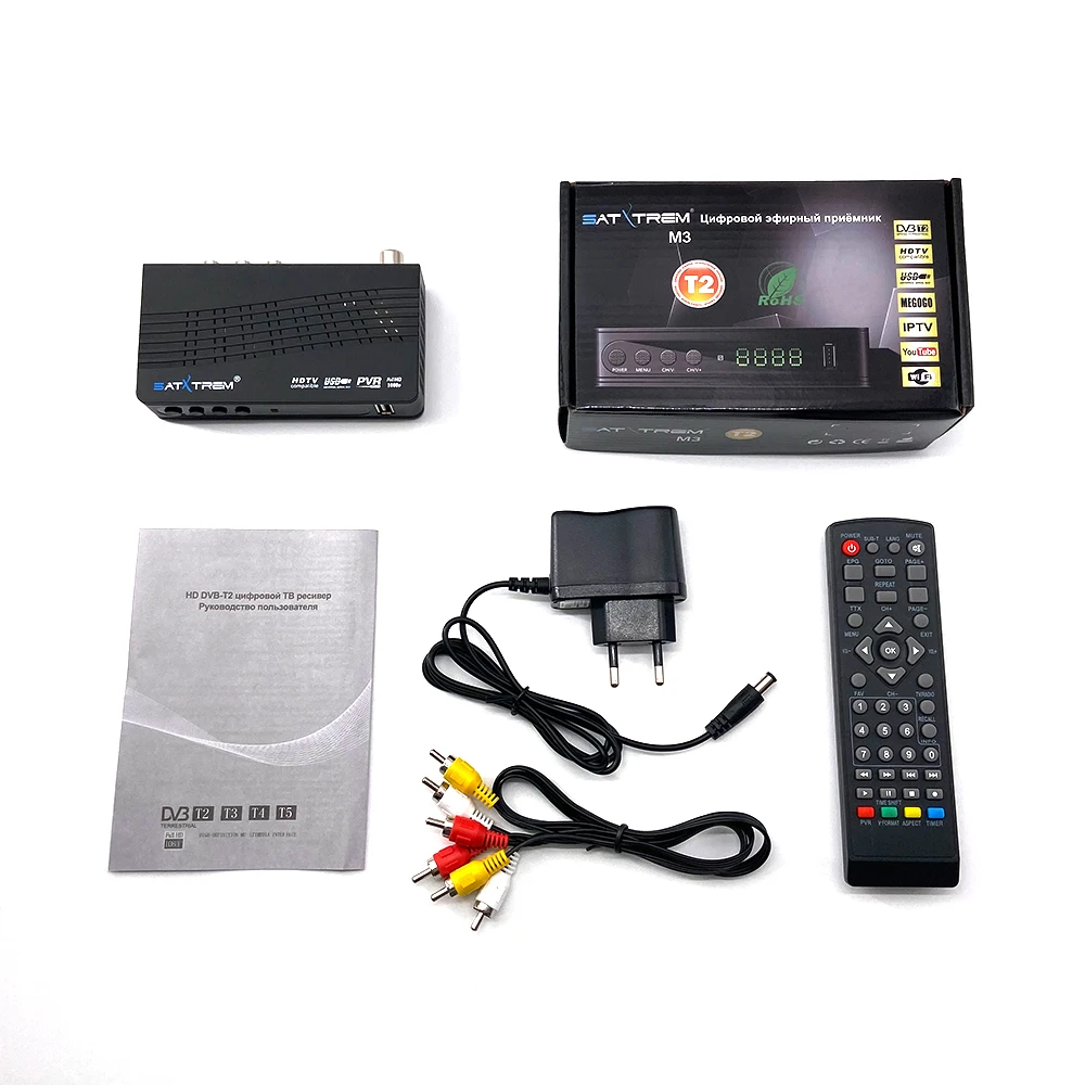 Satxtrem dvb-t2 tv tuner тв приставка dvb t2 для России тюнер dvb t2 USB Wifi receiver dvb-t2 vga приставка для цифрового тв iptv HD TV Box dvb-c тюнер Служба поддержки Dolby AC3 PVR Youtube Megogo - Цвет: No USB Wifi
