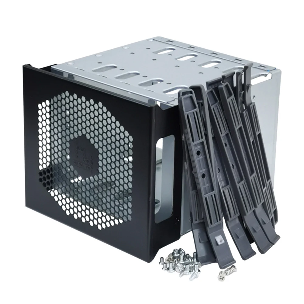 5 25in to 5x3 5in sata sas hdd hard drive cage adapter tray rack for 3x5 25 cd rom slot internal external pc with fan space free global shipping