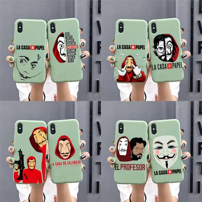 

Spain TV Money Heist House Paper La Casa de papel Phone Case for iphone 12 mini 11 Pro Max X XS XR Solid Color For 7 8 6 6S Plus