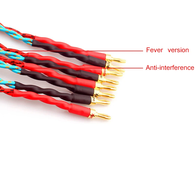 Одна пара бескислородных Медных аудиокабелей для динамиков Hi Fi высококлассный
