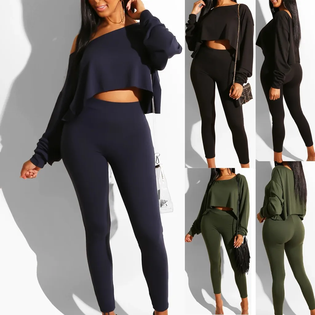 Женский спортивный костюм из двух предметов женский комплект с длинным рукавом