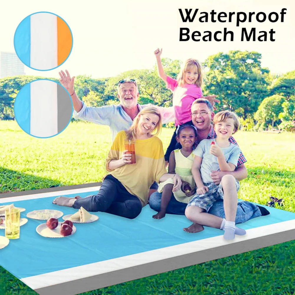 

210*200cm Portable Waterproof Beach Mat Picnic Carpet Outdoor Travel Camping Tent Bedding Collapsible Cover Ground Mat Mattress