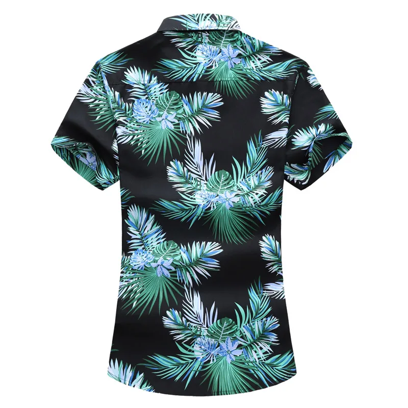 45кг-120кг Новая летняя модная удобная рубашка с короткими рукавами и принтом