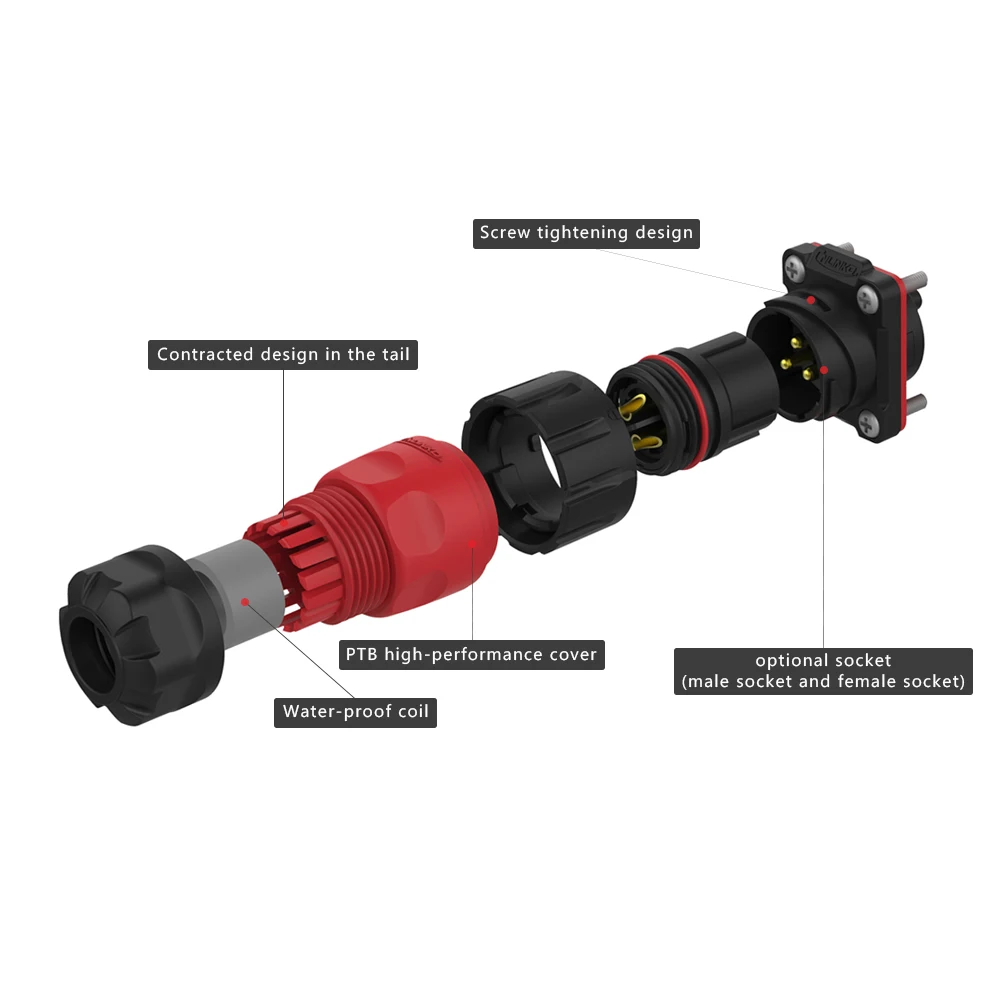 Cnlinko M20 9Pin круговой провод электрический адаптер авиационный штыковый замок