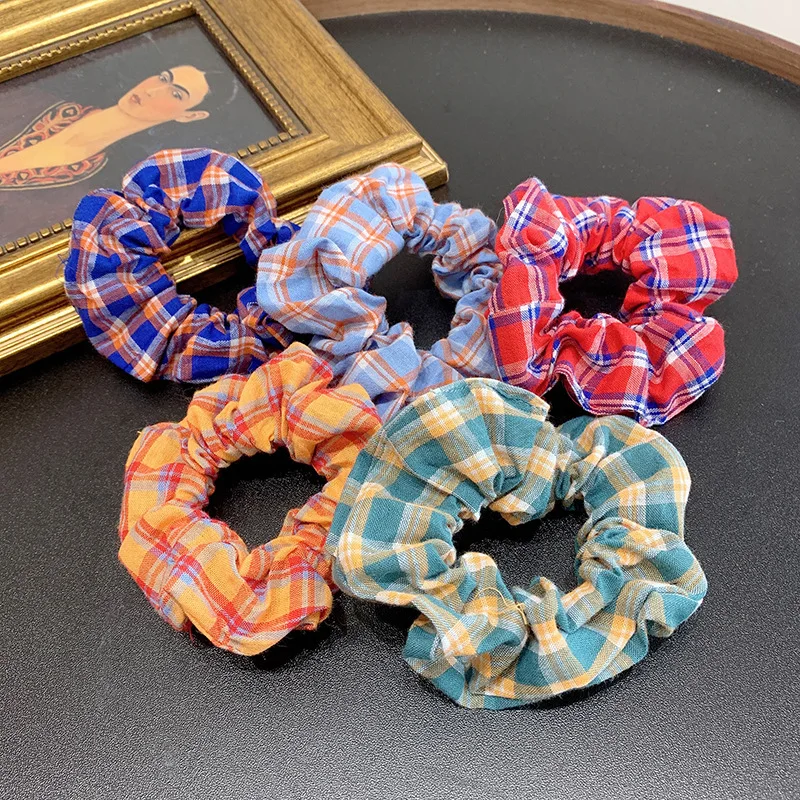 Женские резинки для волос с цветными блоками в полоску эластичные хвоста ободок