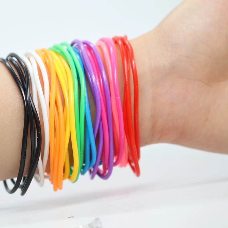 25 шт. смешанные силиконовые браслеты сделать резиновый браслет Gummies обернутые
