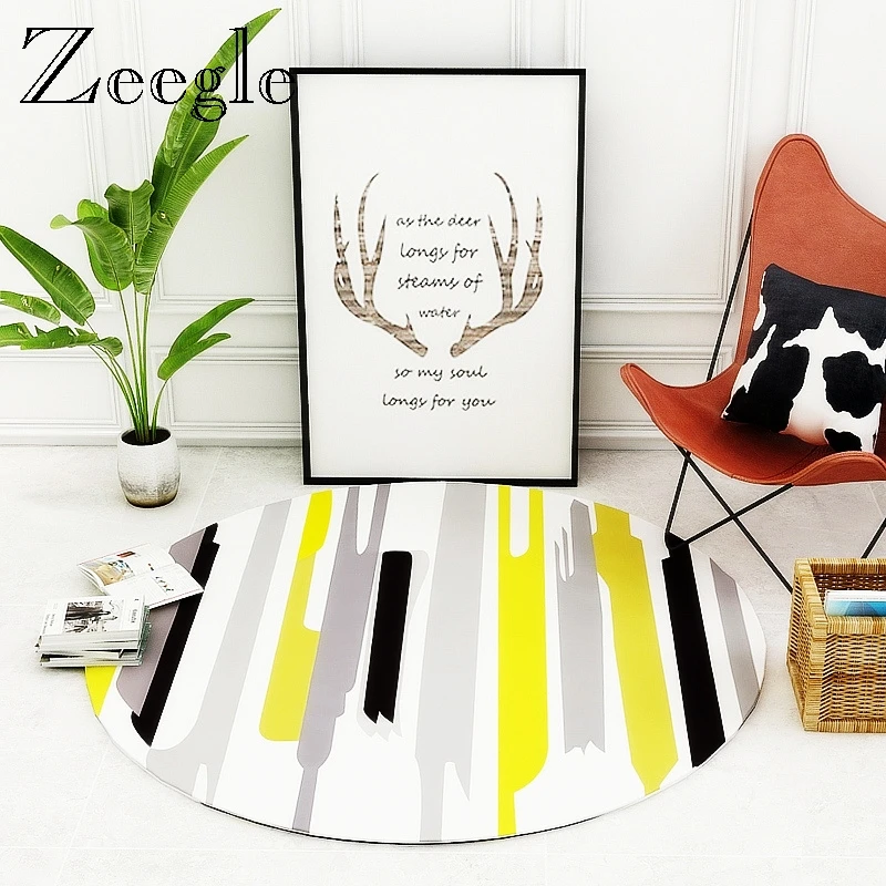 Круглый ковер Нескользящие ковры коврики для Гостиная домашний Декор коврик ног