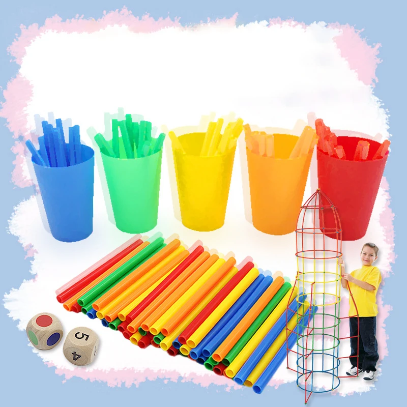 4D DIY магнитные блоки пластиковые соломенные боевые строительные наборы