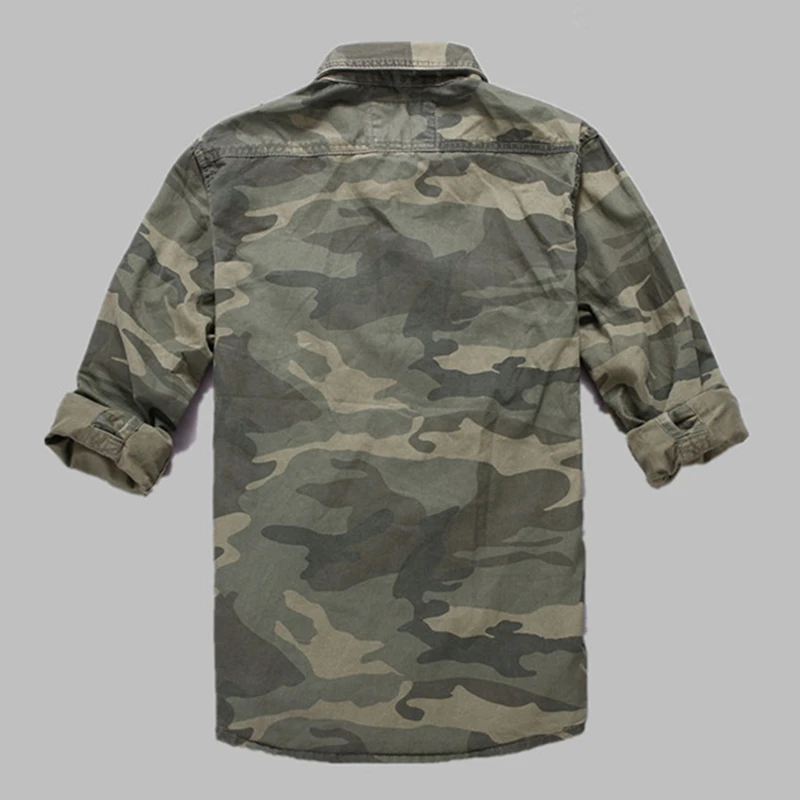 Рубашка мужская камуфляжная с длинным рукавом тонкая дышащая тактическая