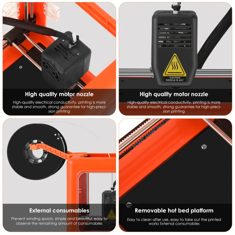 

3D Printer Metal Printer Kit 3D Printing FDM 3D Kit Printer Fully Assembled Metal Frame for Child Gift