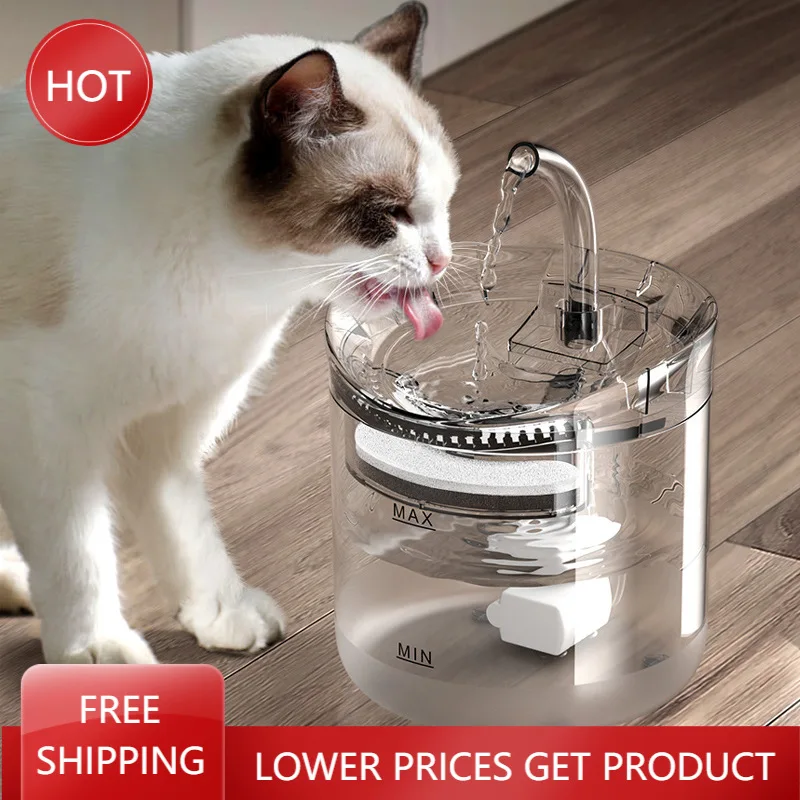 

2L Automatic Cat Water Fountain Charcoal Filter Drinker For Cats Dog Water Dispenser Pet Sensor Drinking Fountain For Cat