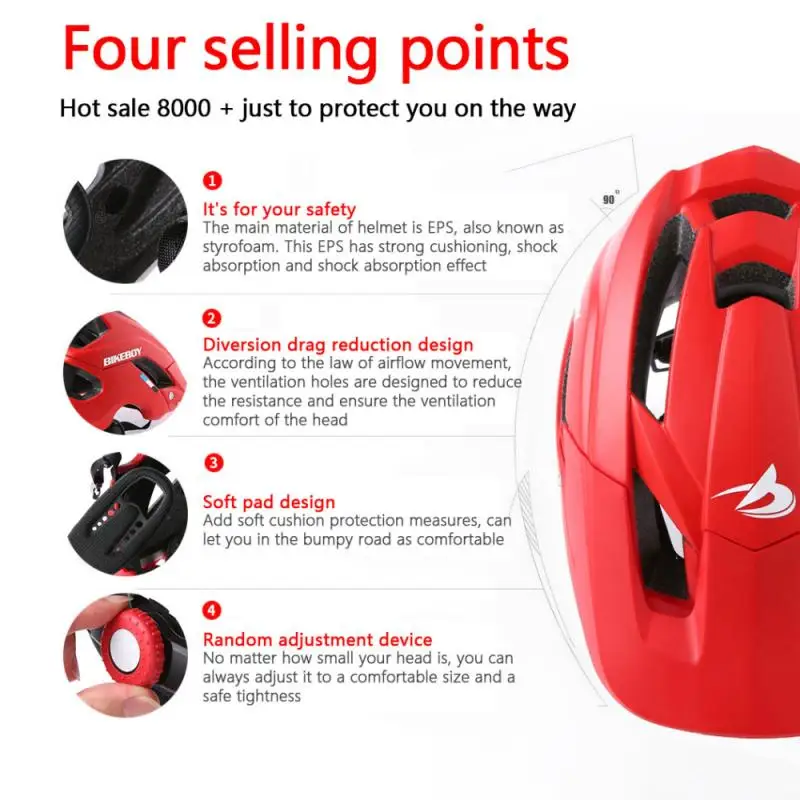 

BIKEBOY Bike Mountain Bike Helmet Riding Integrated Bicycle Highway Safety Accessories For Men And Women MTB Helmet