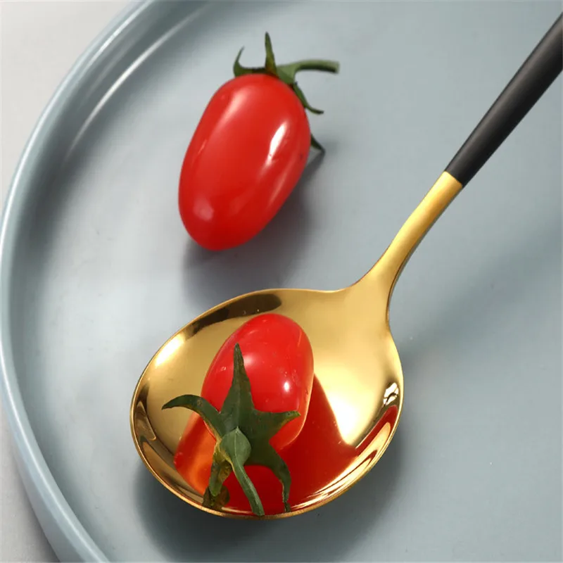 

4pcs Gold Dinnerware Set Mirror Stainless Steel Tableware Set Knife Fork Coffee Spoon Flatware Set Dishwasher Safe Cutlery Sets