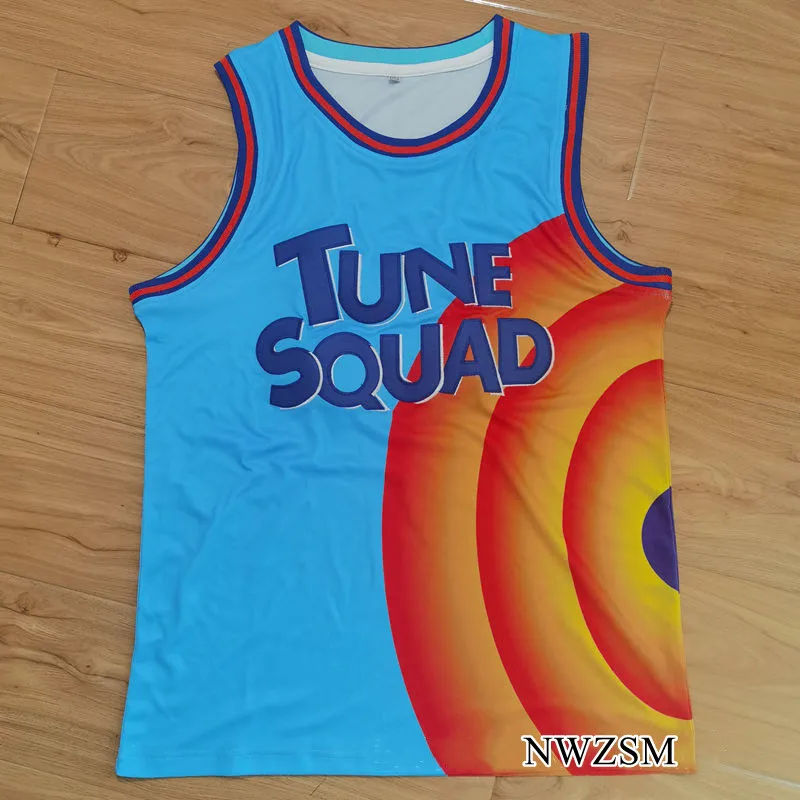 

cosplay Costume Space Jam JAMES 6# Movie Tune Squad Basketball embroidery Jersey Set Sports Air Slam Dunk Sleeve Shirt Uniform