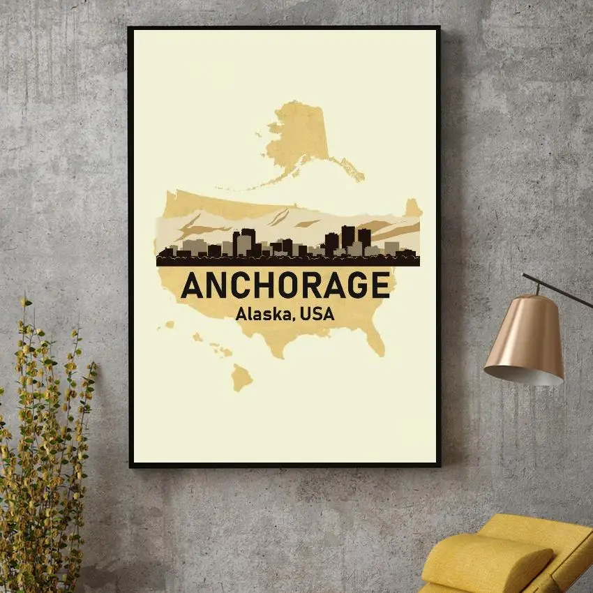 

Anchorage USA Art Canvas Poster Home Decoration Painting No Frame