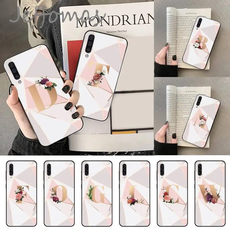 Цветок 26 Название Буквы первоначальный мраморный чехол для телефона Samsung Galaxy A 3 6 7