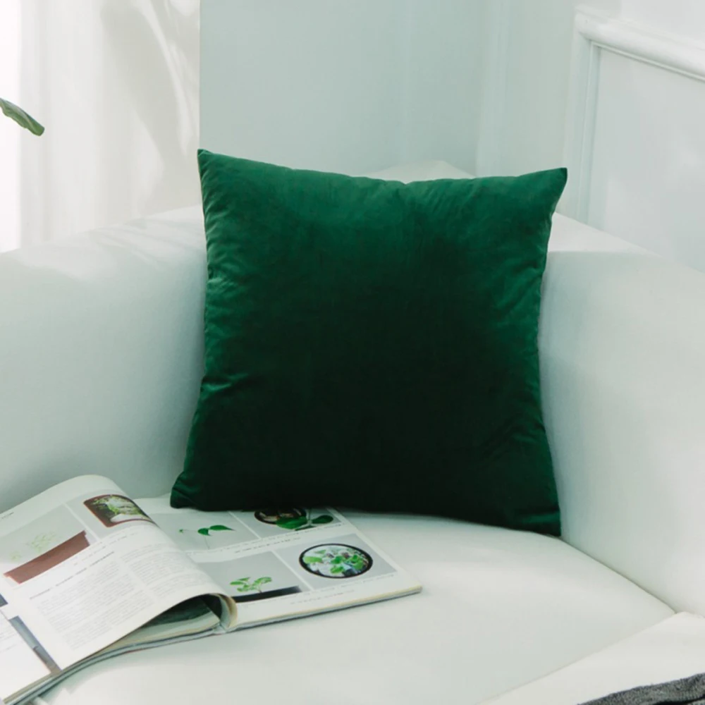 1 шт. однотонный Изумрудный Бархатный Чехол на подушку чехол для дивана