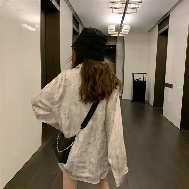 

Shirts Women Summer Korean 2021 Retro Stylish Loose Long Sleeve All-match Thin Sun-proof Single Breasted Ulzzang Harajuju Female