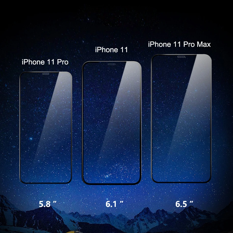 9H стеклянная пленка для iPhone 11 Pro Max защитная из твердого стекла полное покрытие