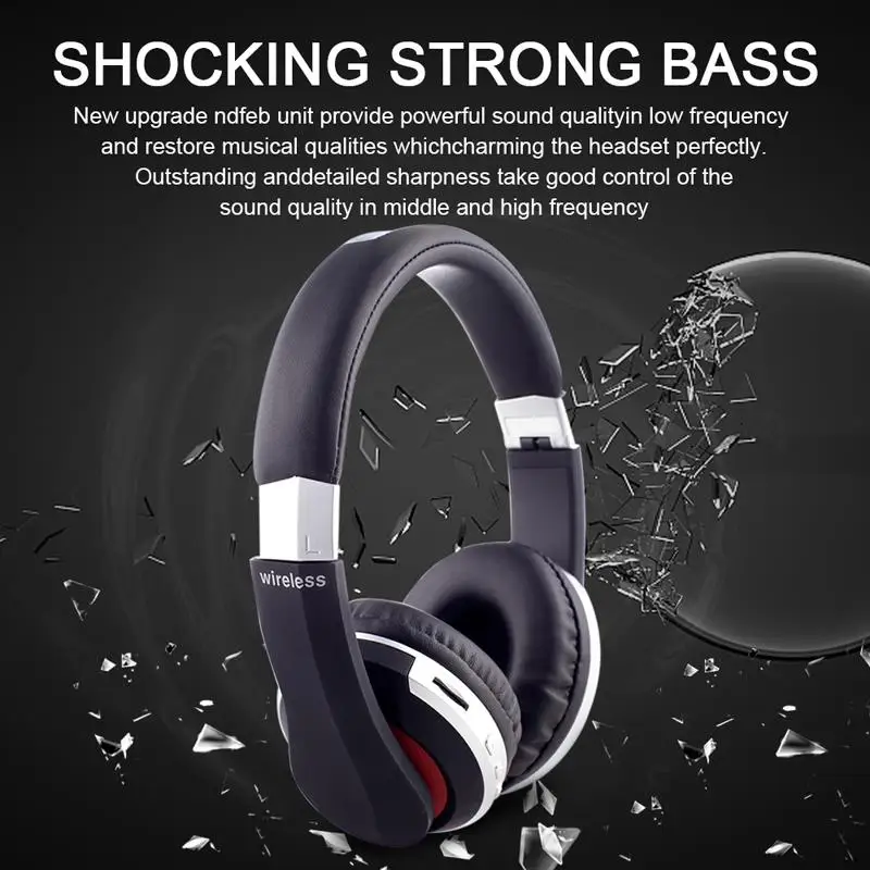 HD Stereo Headphone Bluetooth 5.0 Music Sports Headset Support SD Card with Mic for XiaoMi iPhone Sumsamg Tablet Trend Earphones |