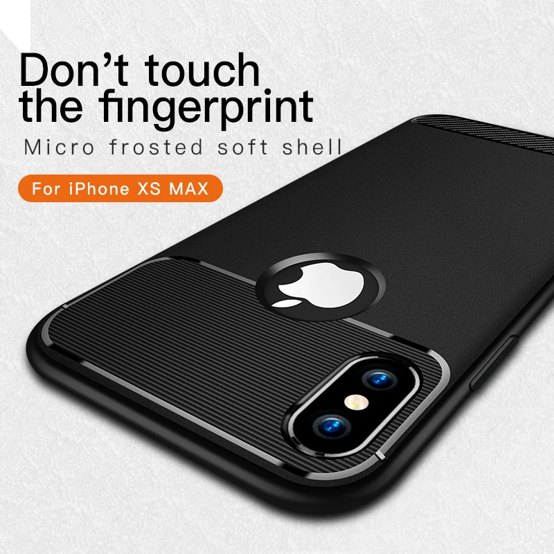 Чехол для iPhone XR X силиконовые чехлы 7 8 6 6s Plus XS Max ТПУ матовый углеродное волокно
