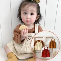 2pcs baby clothes infant girl clothes suits newborn soft cotton solid rmper belt pants infant toddler set baby clothes