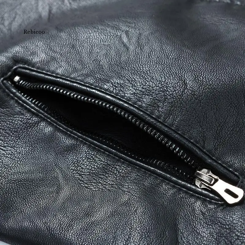 

Fashion Casual Men's Solid Color Jacket Pu Leather Motorcycle Motorcycle Jacket Faux Leather Large Size Windbreaker Men's Jacket