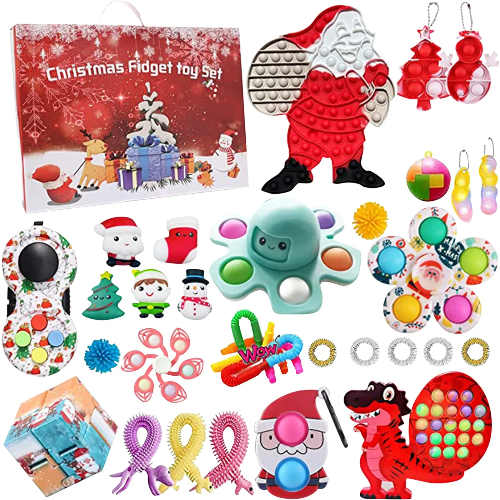 

Fidget Toys Push Bubble 24PCS Advent Calendar Sensory Squeeze Toy Christmas Countdown 24 Set Antistress Gift Blind Box Xmas