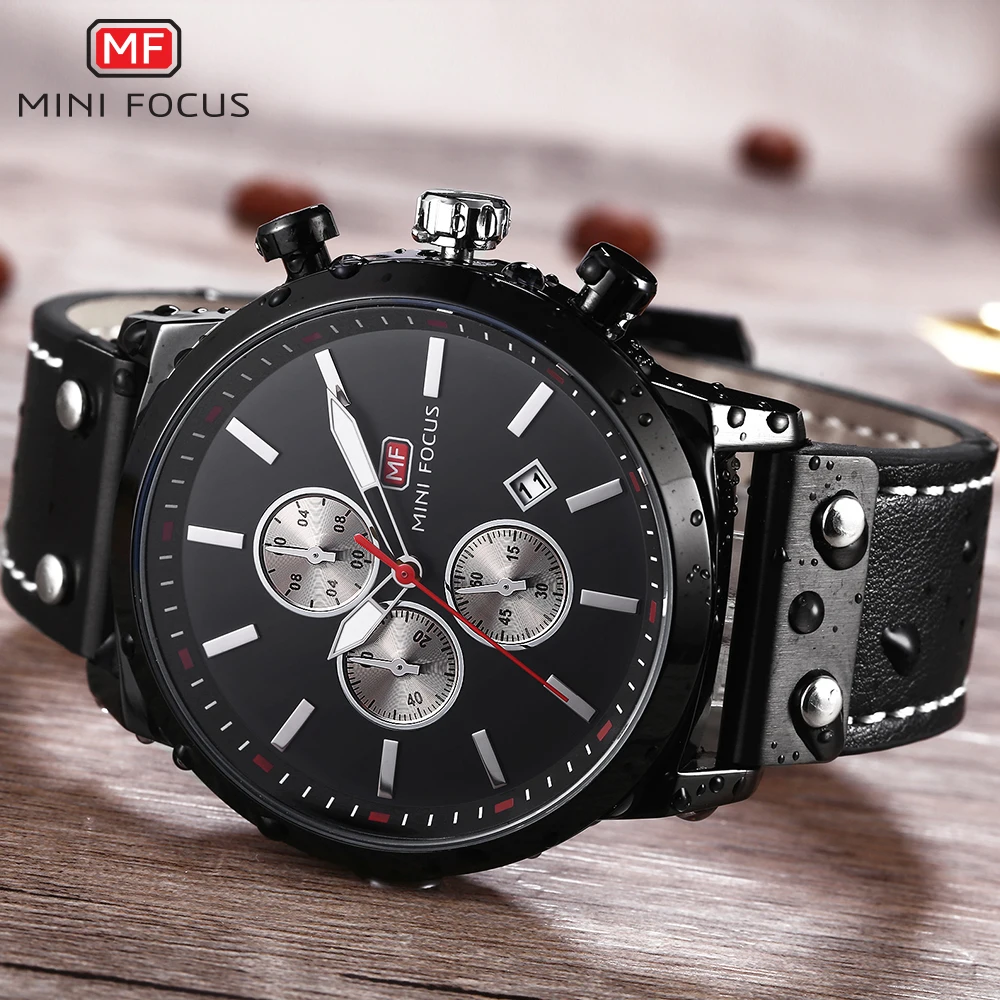 Часы наручные мужские кварцевые с мини-фокусом водонепроницаемые Роскошные в