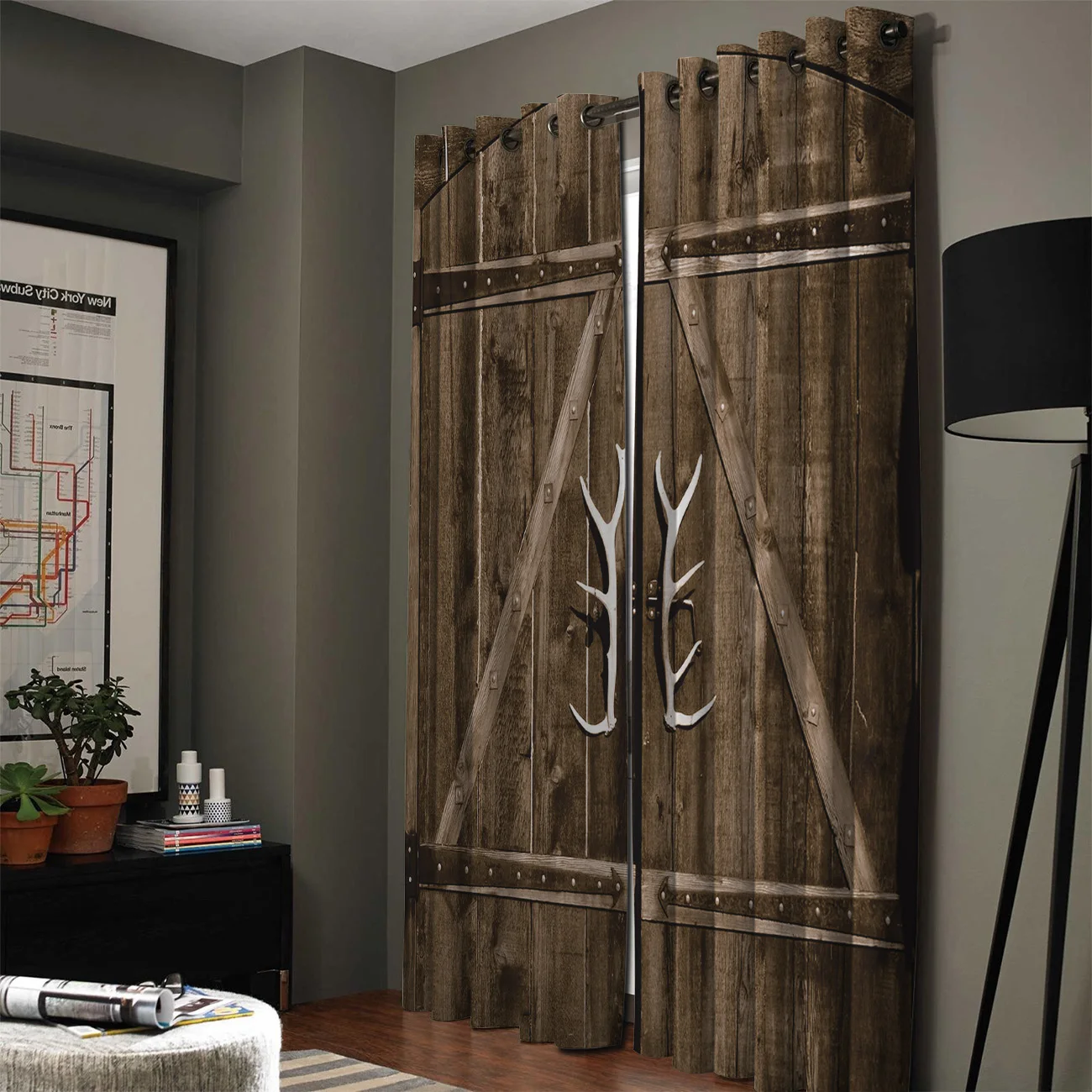 Деревянные двери занавески для окон с рогами кухни комнатный декор Детские