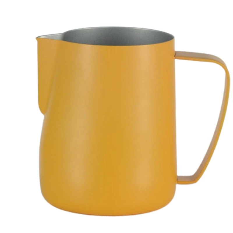 

600ml Stainless Steel Coffee Foam Cup Non-Stick Milk Jug Pull Flower Mug Pitcher A0NC